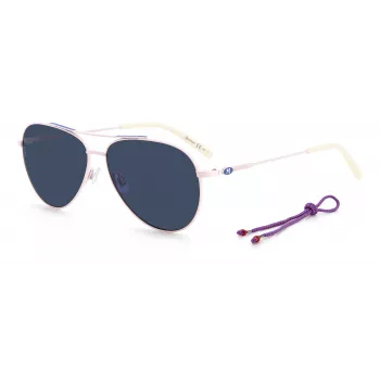 M MISSONI Gafas de sol mujer MMI0078S3ZJ - Montura de acetato negra, lentes de policarbonato grises degradadas, 58/13/145 mm