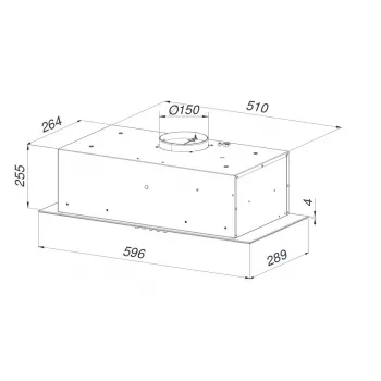 Campana extractora de cocina integrable MAAN Ares M 60 Soft Touch 570 m³/h negra