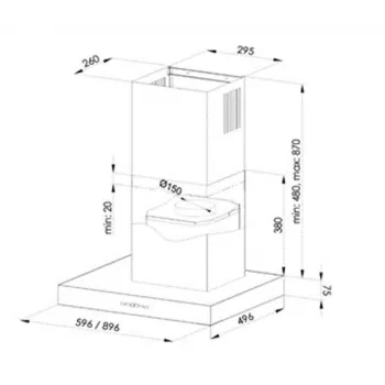 MAAN Komoda Neo 60 Campana de pared 610 m³/h negro