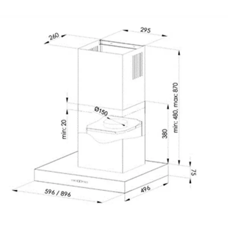 MAAN Komoda Neo 60 Campana de pared 610 m³/h negro