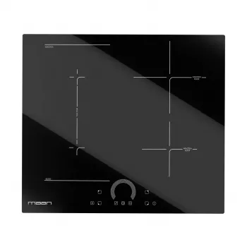 MAAN PIND604LRC1 Placa de inducción empotrable con 4 zonas de cocción, control táctil deslizante, PowerBoost, temporizador, bloqueo infantil, vitrocerámica sin marco, 7,4 kW, negro