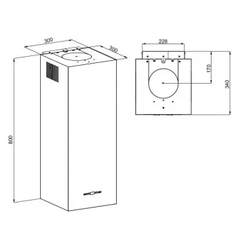 MAAN Ponza W 830 Campana de pared con acabado cobre brillante
