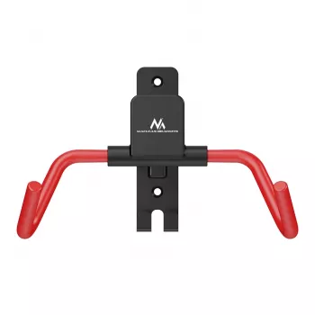 MACLEAN MC-172 Soporte de pared horizontal para bicicletas, acero, 30 kg de carga, ángulo ajustable, plegable, negro