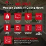 Maclean MC-176 T Soporte de techo eléctrico para televisor con control inteligente Tuya, VESA 200x200 a 800x400, para televisores de 43-86
