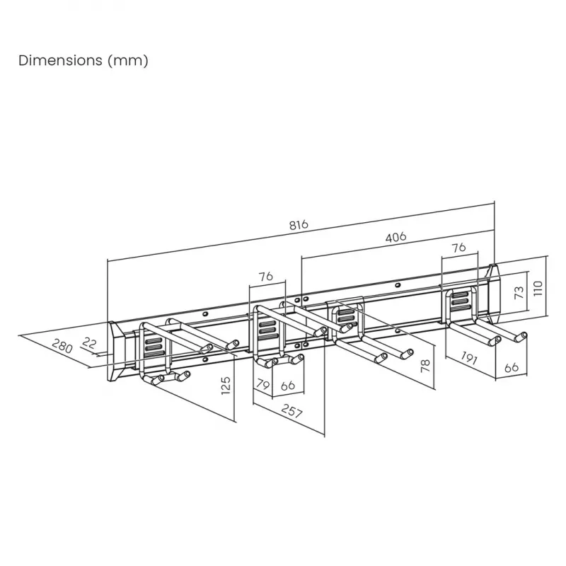 Organizador de herramientas de acero para pared Maclean MC-178, carga 136 kg, 816 mm de ancho, panel perforado