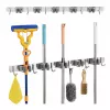 Maclean MC-185 Organizador de pared para herramientas de jardín y fregonas, acero, 60 cm, 20 kg de carga, con ganchos