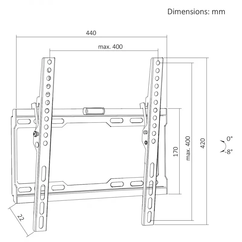 MACLEAN MC-187 Soporte de pared inclinable para pantallas de 32-75