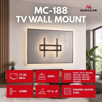 MACLEAN MC-188 Soporte de pared para TV, máx. VESA 600x400, 37-86