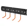MACLEAN MC-193 Organizador de herramientas de jardín de pared con 5 soportes para mangos y 6 ganchos plegables, plástico ABS, gris/negro