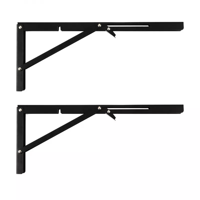 Maclean MC-195 soportes plegables para estantes de pared, 300-600 mm, máx. 50 kg, 2 uds.