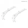 Maclean MC-195 Soportes de estante plegables para pared, 300-600 mm, máx. 50 kg, 2 uds.