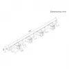Maclean Soporte de pared para herramientas de jardín y fregonas, acero, con ganchos, carga máx. 20 kg, ancho 49 cm, MC-184