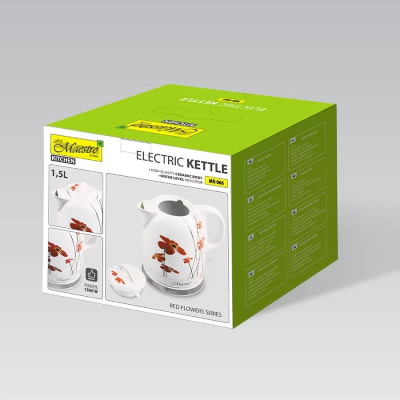 Hervidor de agua de cerámica Maestro MR-066 rojo 1,5L 1200W
