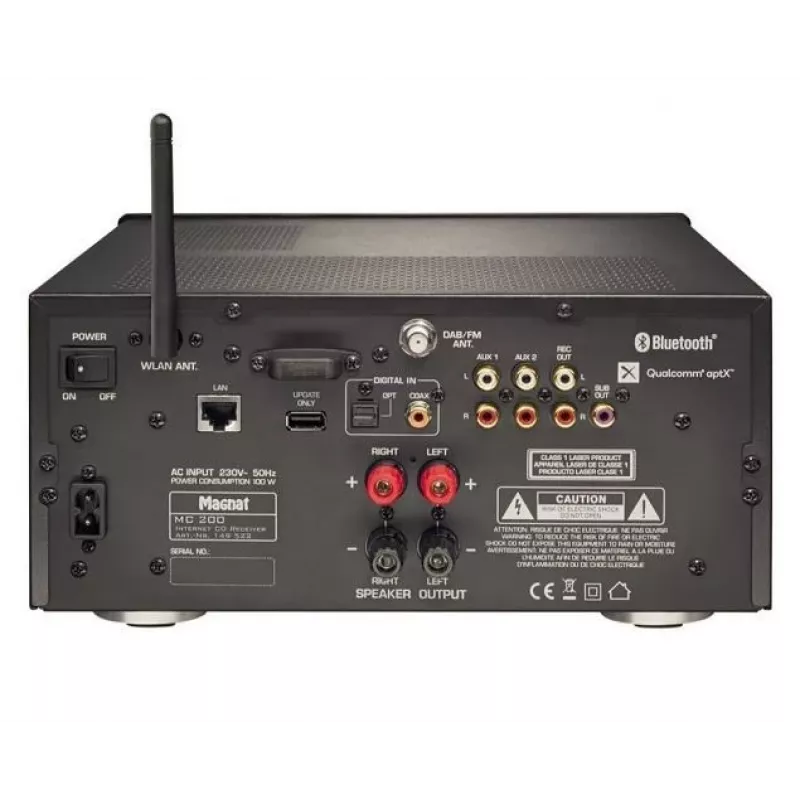 MAGNAT MC-200 amplificador estéreo con Bluetooth 5.0, Wi-Fi, DAB+ y entrada Phono MM