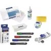 MAGNETOPLAN HOLTZ 12299 Set de accesorios para pizarra blanca - Multicolor (Negro, Azul, Verde, Rojo) con rotuladores, imanes, borrador, paño de limpieza y líquido de limpieza