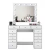 Tocador Kalune Design BJ119 - 2895 Blanco, derivado de madera, con espejo LED