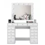 Tocador Kalune Design BJ119 - 2895 Blanco, derivado de madera, con espejo LED