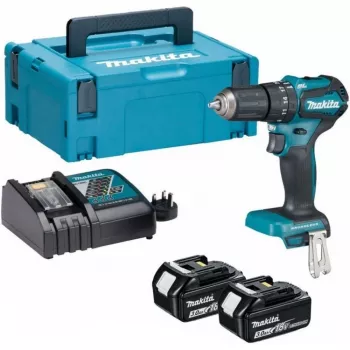 MAKITA 18V Brushless taladro atornillador de percusión DHP485RAJ 50/27Nm 2x2.0Ah LXT