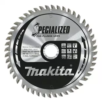 Makita B-33015 hoja de sierra circular, 165 x 20 mm, 48T, especializada para madera