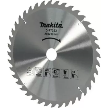 Makita D-77322 Hoja de sierra circular Efficut 165 mm x 20 mm de orificio, 56Z TCT, corte fino madera