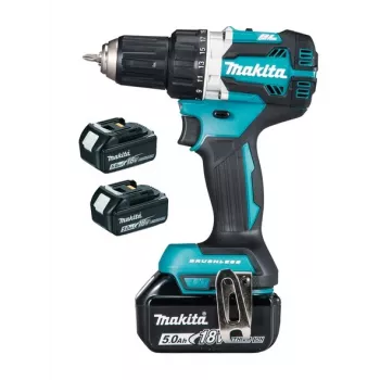 Atornillador a batería sin escobillas Makita DDF484RT3J 18V con 3 baterías de 5,0Ah, 54 Nm