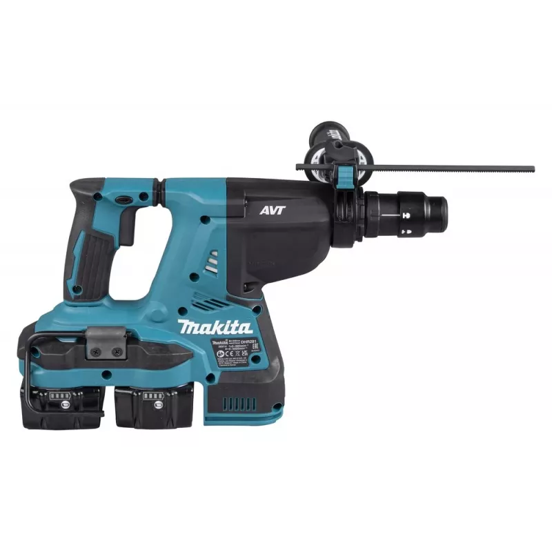 Makita DHR281PT2J 36V (2x18V) Set de martillo perforador SDS-Plus sin escobillas con 2 baterías de 5,0Ah, doble cargador y maletín Makpac