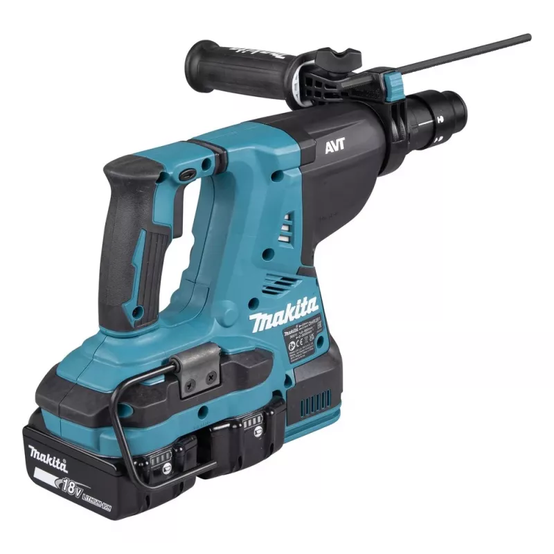 Makita DHR281PT2J 36V (2x18V) Set de martillo perforador SDS-Plus sin escobillas con 2 baterías de 5,0Ah, doble cargador y maletín Makpac