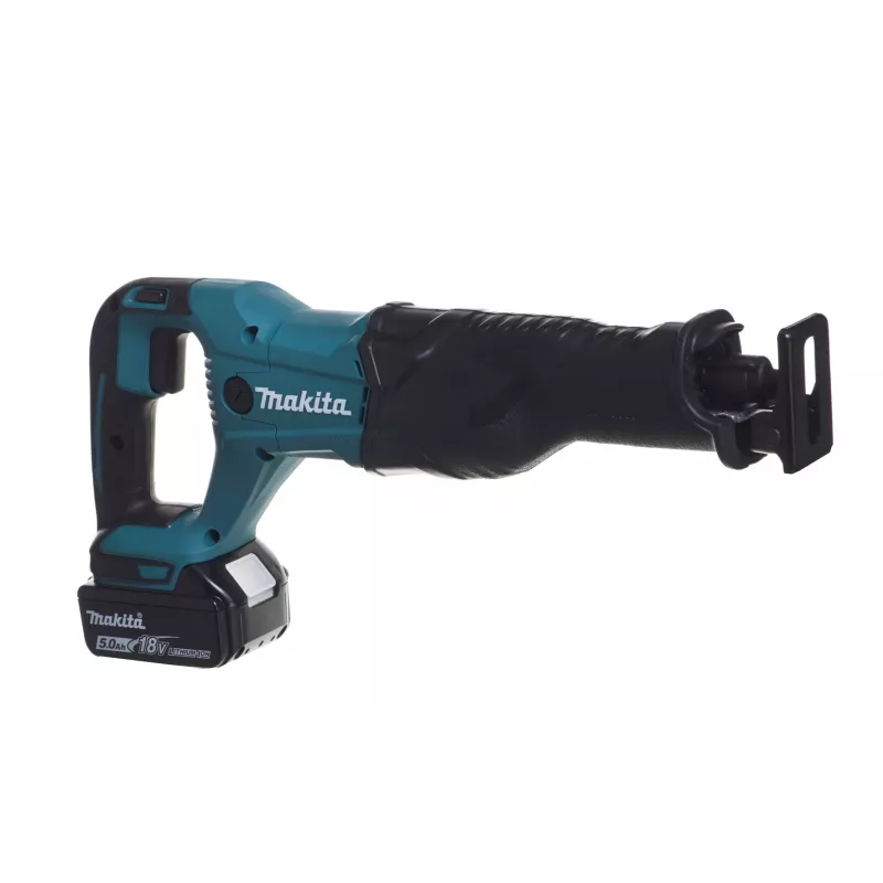 Sierra sable a batería MAKITA DJR186RTE 18V LXT con 2 baterías de 5,0Ah, cargador rápido y maletín Makpac