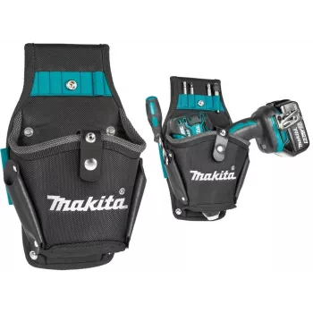Makita E-15154 funda portabrocas Ultimate Series, alta resistencia 1680D poliéster, negro con detalles azules, talla universal para taladros atornilladores y atornilladores de impacto a batería