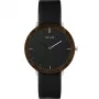 MAM Reloj analógico unisex MAM621 39mm esfera negra correa de piel negra