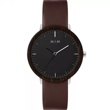 MAM Reloj unisex MAM627 39mm esfera negra correa de malla negra cuarzo Miyota