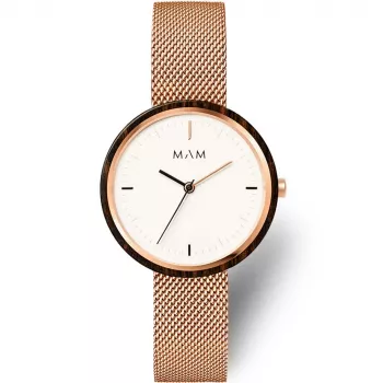MAM MAM664 Reloj unisex 33mm esfera negra correa de piel sostenible