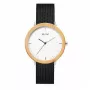 MAM MAM687 reloj unisex 39mm de madera de teca con correa de piel negra