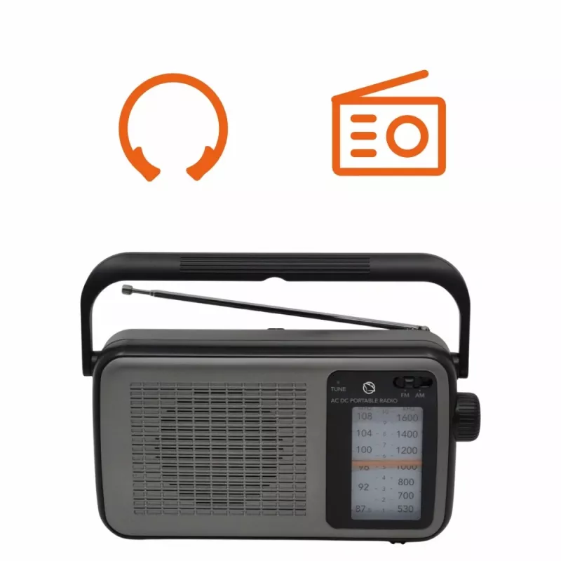 Manta MARDI919BK San Remo radio FM/AM, alimentación por red o pilas, salida para auriculares, negra