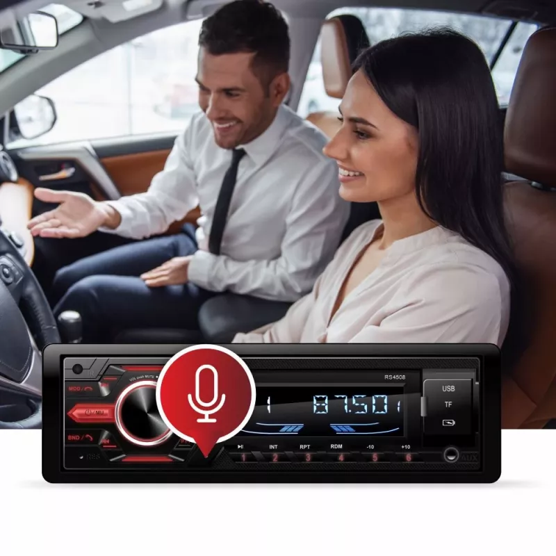 Manta RS4508 Ottawa radio de coche 1-DIN con sintonizador FM, USB, tarjeta SD, AUX, 4x40W, pantalla LCD blanca, iluminación azul