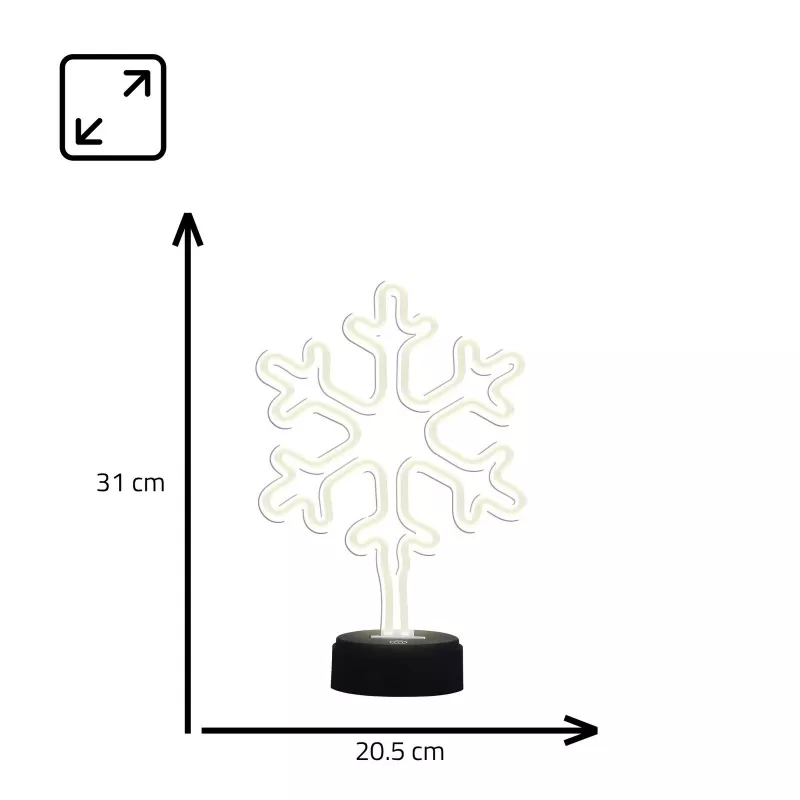 Manta SNL84WH luz decorativa LED copos de nieve, blanco frío, a pilas, colgante, plástico, blanco, 200 mm