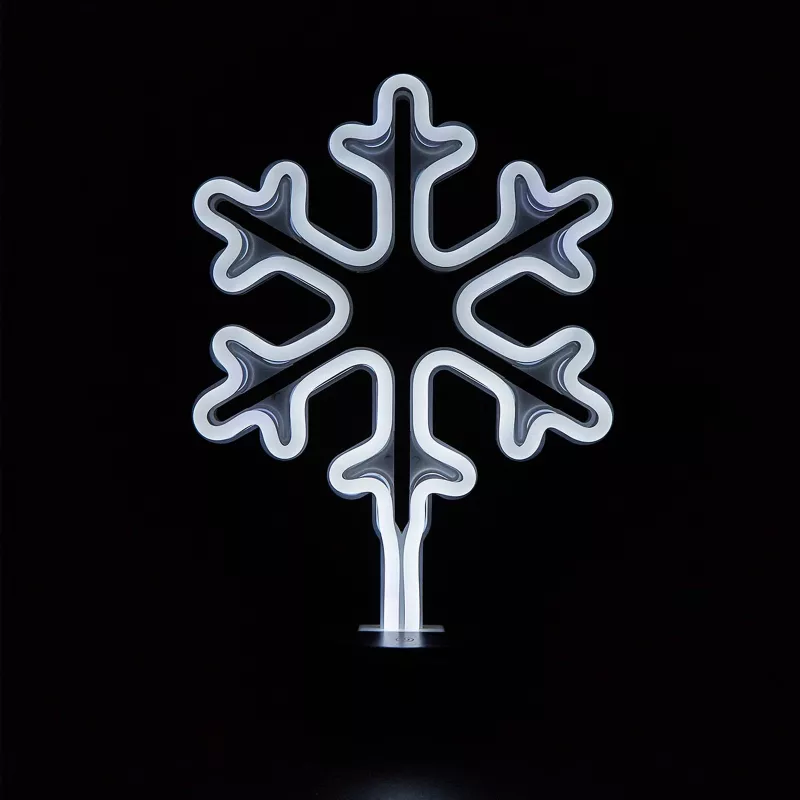 Manta SNL84WH luz decorativa LED copos de nieve, blanco frío, a pilas, colgante, plástico, blanco, 200 mm