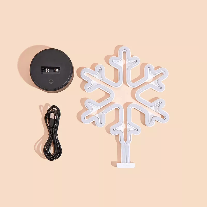 Manta SNL84WH luz decorativa LED copos de nieve, blanco frío, a pilas, colgante, plástico, blanco, 200 mm