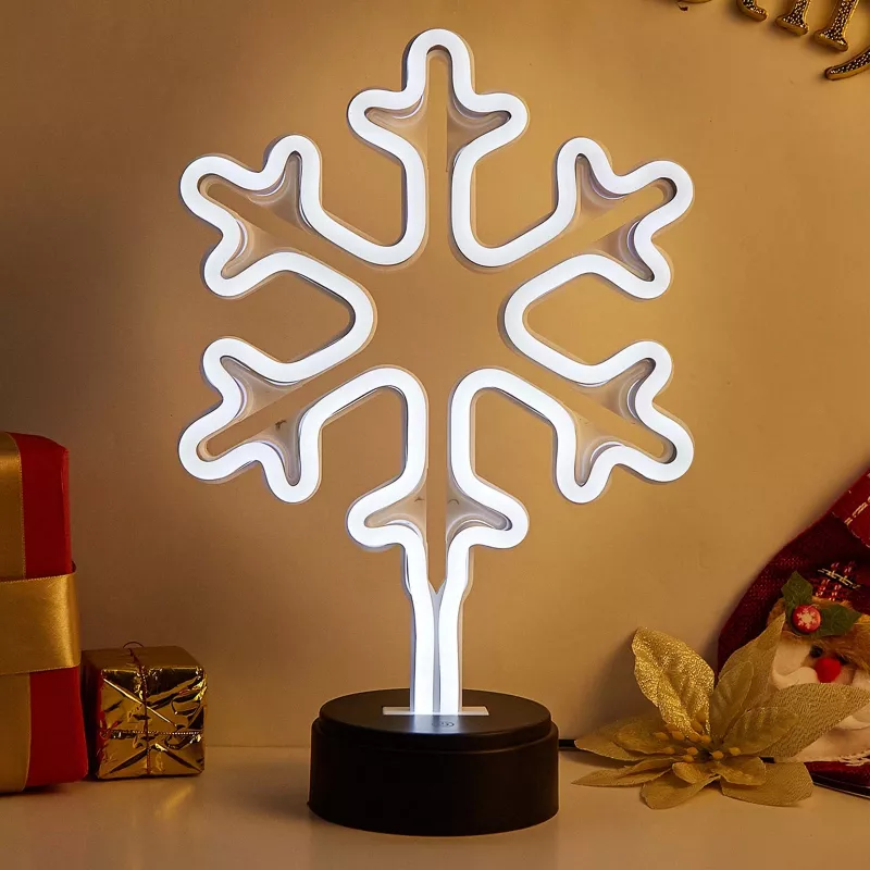 Manta SNL84WH luz decorativa LED copos de nieve, blanco frío, a pilas, colgante, plástico, blanco, 200 mm
