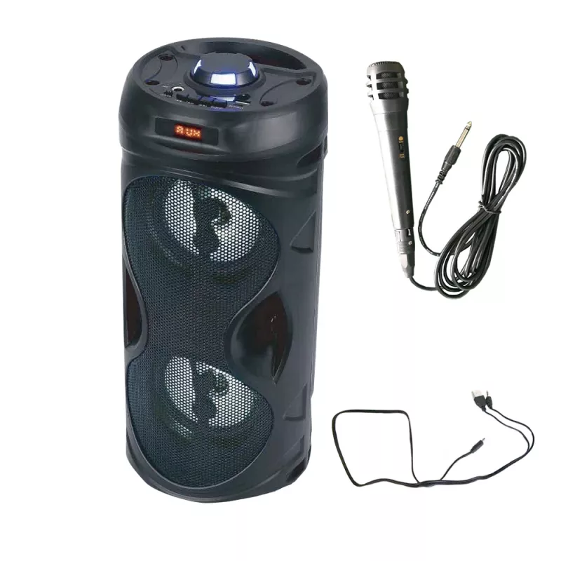 Manta SPK815 altavoz portátil Bluetooth para fiestas con karaoke, 30W RMS, LED disco, radio FM, USB/SD/AUX