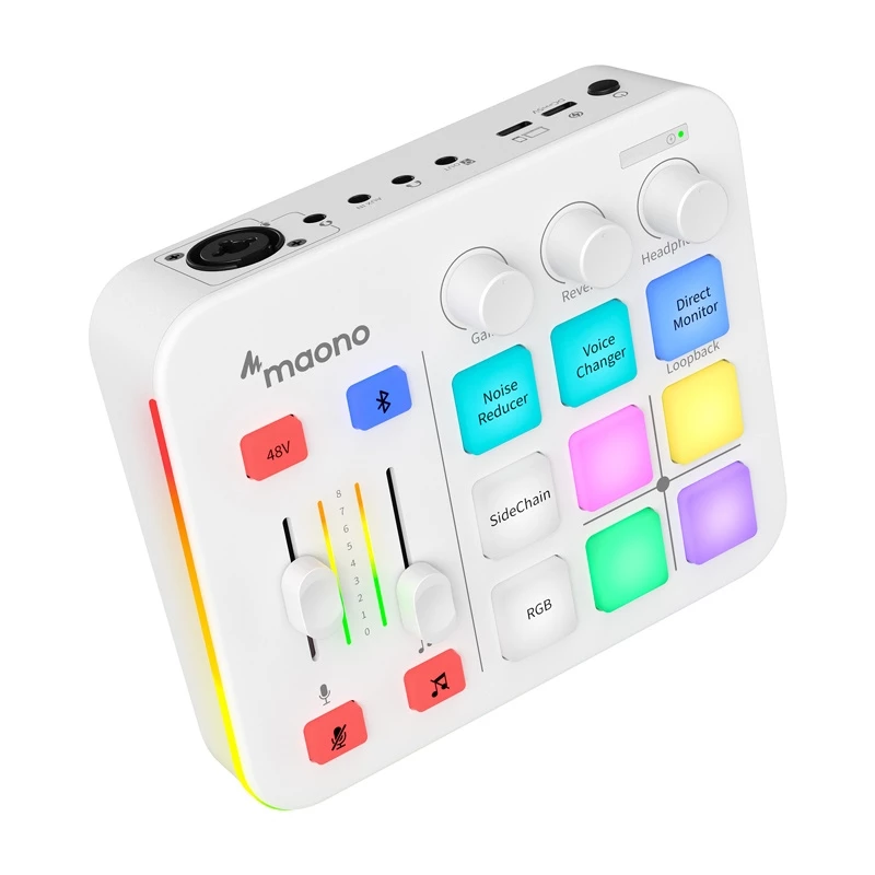 Interfaz de audio tarjeta de sonido Maono G1 Neo USB-C - blanca