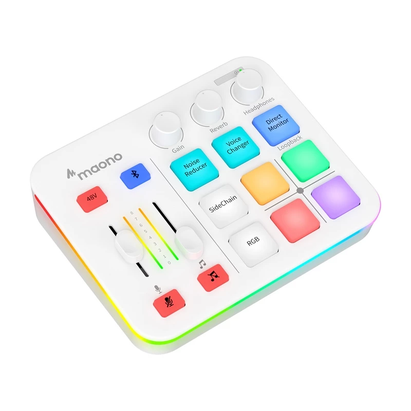 Interfaz de audio tarjeta de sonido Maono G1 Neo USB-C - blanca