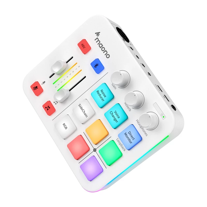 Interfaz de audio tarjeta de sonido Maono G1 Neo USB-C - blanca