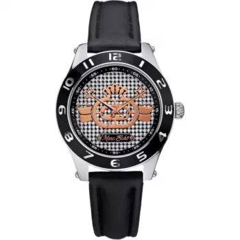 MARC ECKO E09502M1 Reloj unisex de cuarzo analógico 39mm Caja de acero inoxidable Correa de silicona negra
