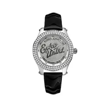 Reloj de cuarzo analógico MARC ECKO E10038M1 unisex 39 mm caja de acero inoxidable correa de silicona negra