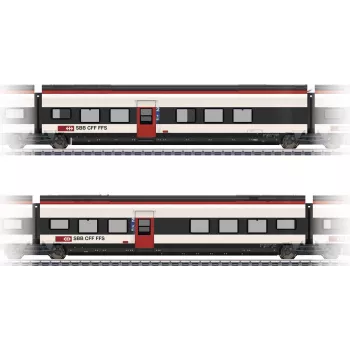 Märklin 43462 H0 Set de vagones complementario 2 para SBB Giruno: vagón 2.ª clase D(B9) y E(B8)