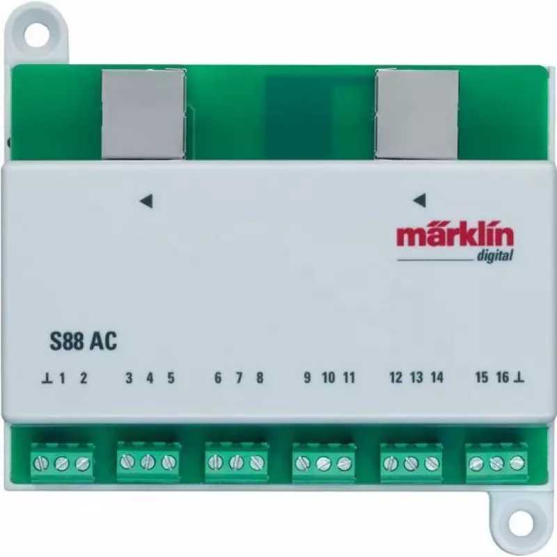 Märklin 60881 Módulo de retorno digital s88 para 16 entradas de contacto – Verde/Blanco