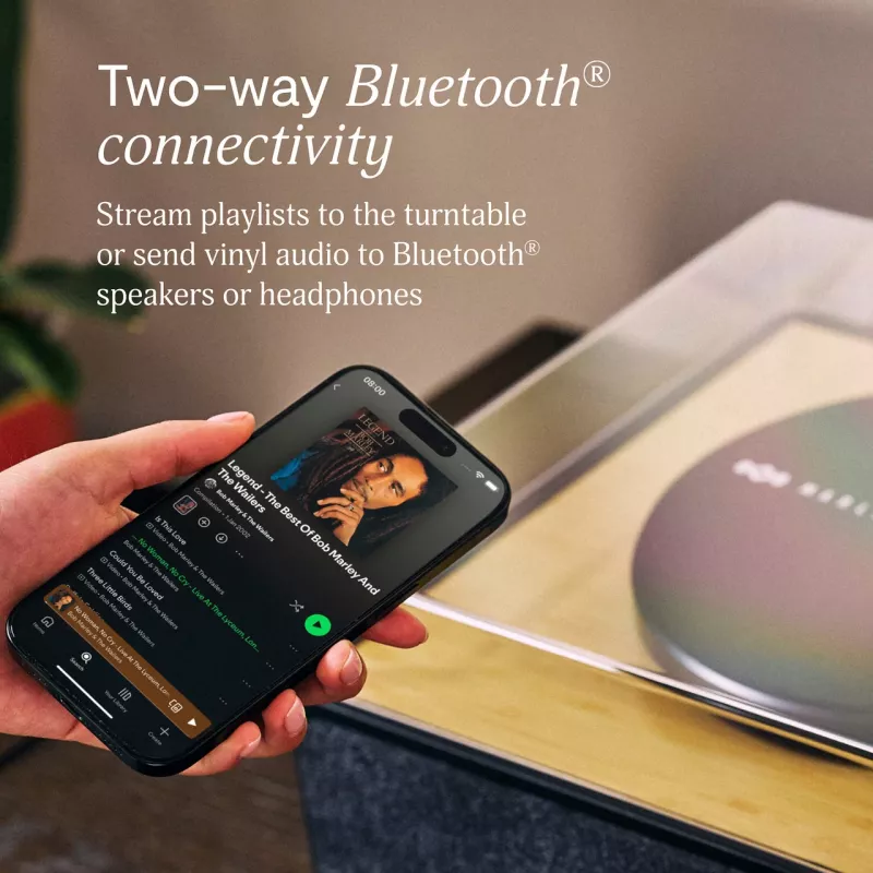 Marley Rise Up Tocadiscos con altavoces estéreo integrados, Bluetooth In/Out