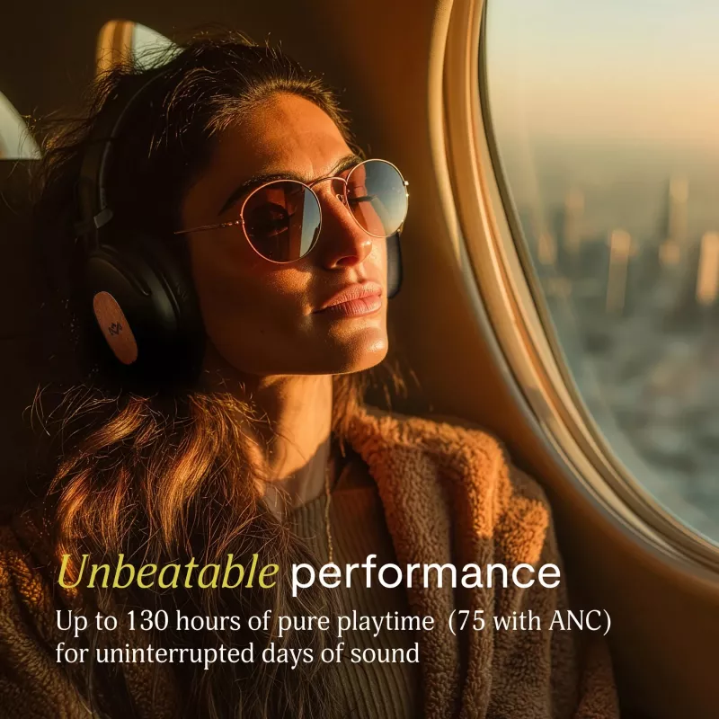 Marley Positive Vibration Rebel Auriculares Bluetooth ANC Over-Ear – Signature Black