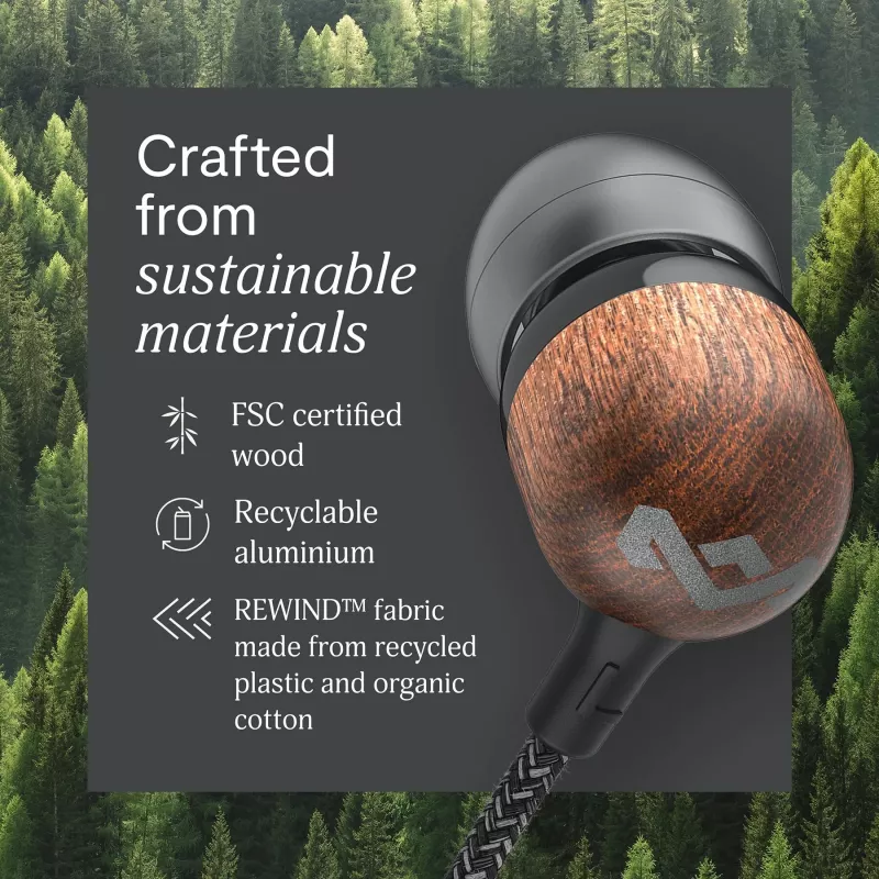 Marley Smile Jamaica auriculares con cable con micrófono integrado, USB-C – Signature Black